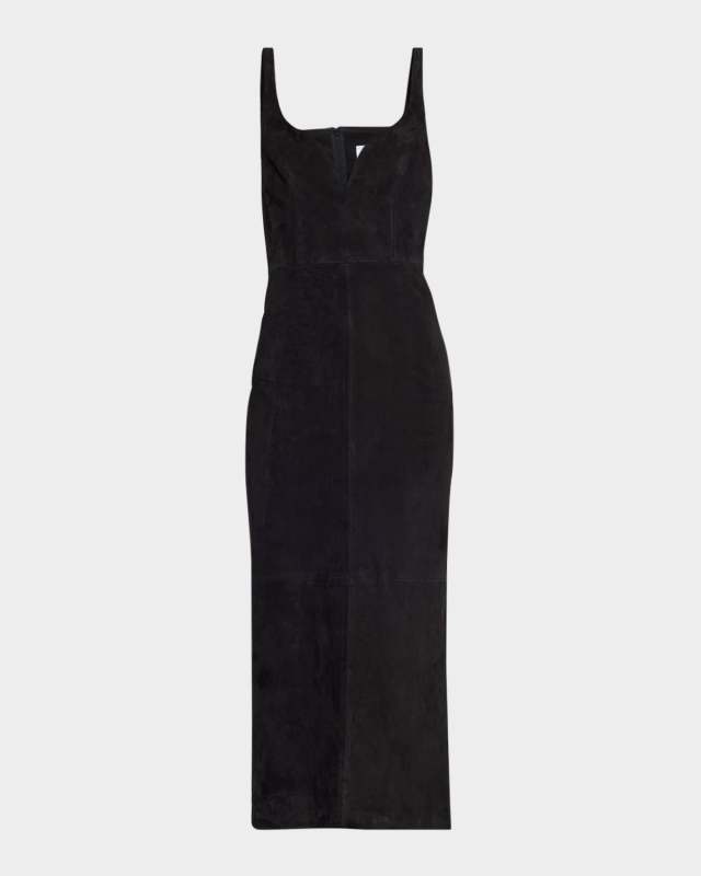 Sweetheart Suede Singlet Midi Dress